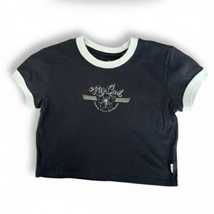 Rip Curl Women’s Navy and White Crop Tee